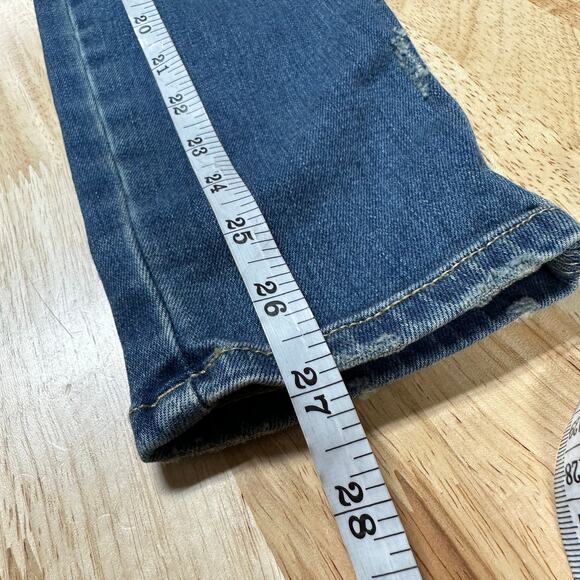 Closed NWT Skinny Pedal Pusher High Rise Jeans Mid Blue Size 24 Italy Distressed - Picture 12 of 12